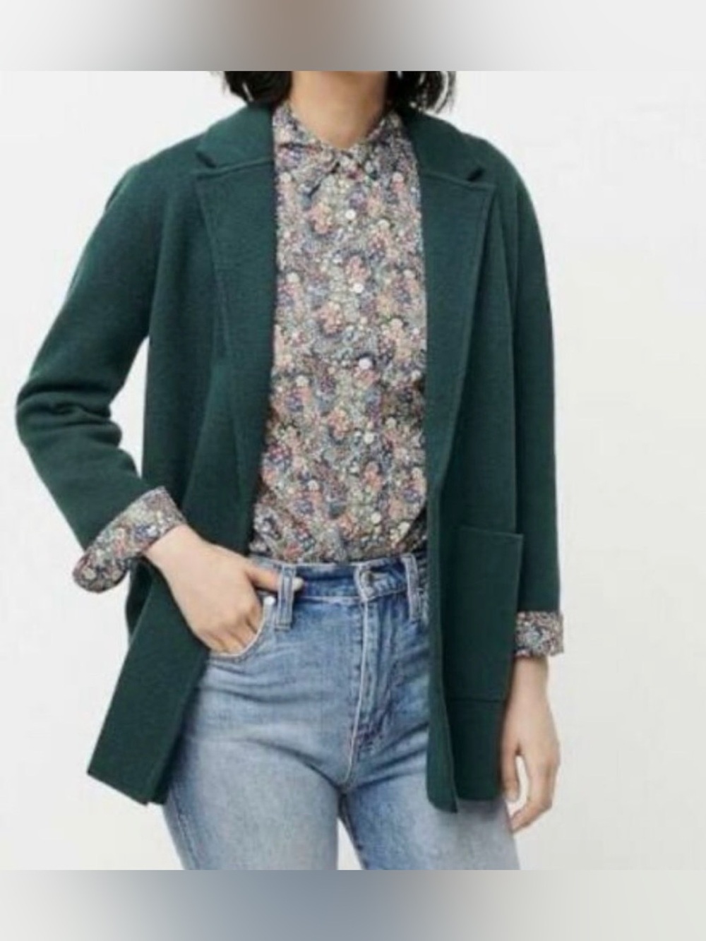NWT J.Crew Sophie Open Front Sweater Blazer in Evergreen Women’s Medium